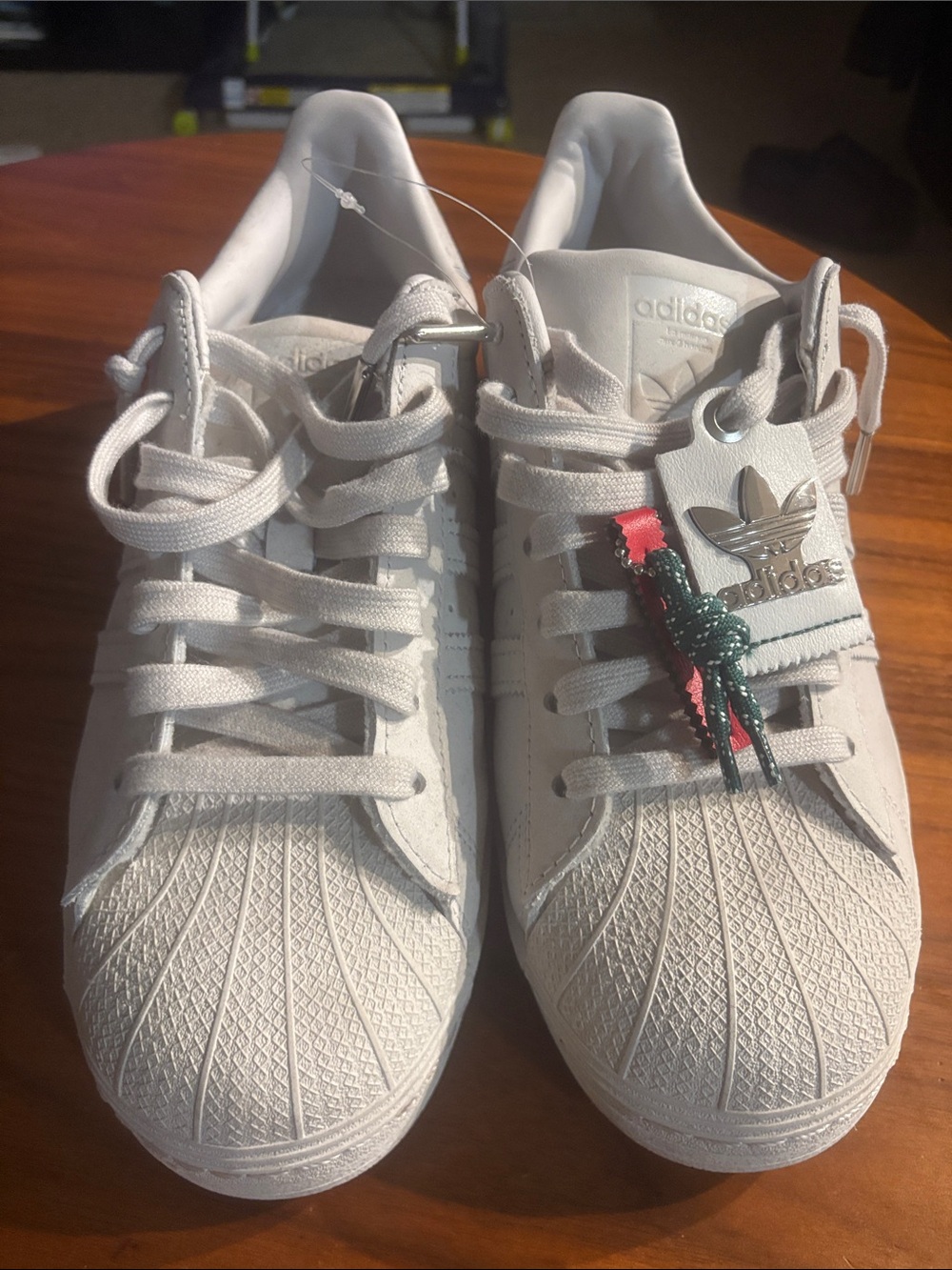 adidas Off White Classic Shell-Toe Sneakers with Accent Tag